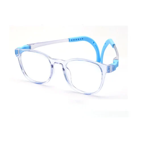Transparent blue flexible kids glasses frames – OpteLux OLB7201