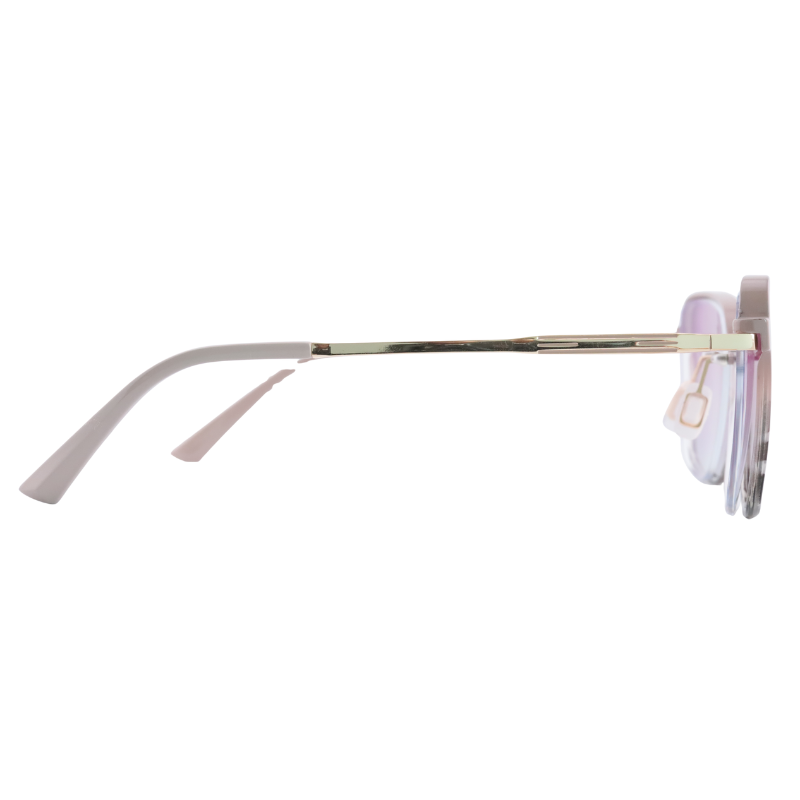 OpteLux OGD7107 slim gold temple and soft-pink arm detail – magnetic sunglasses clip on series