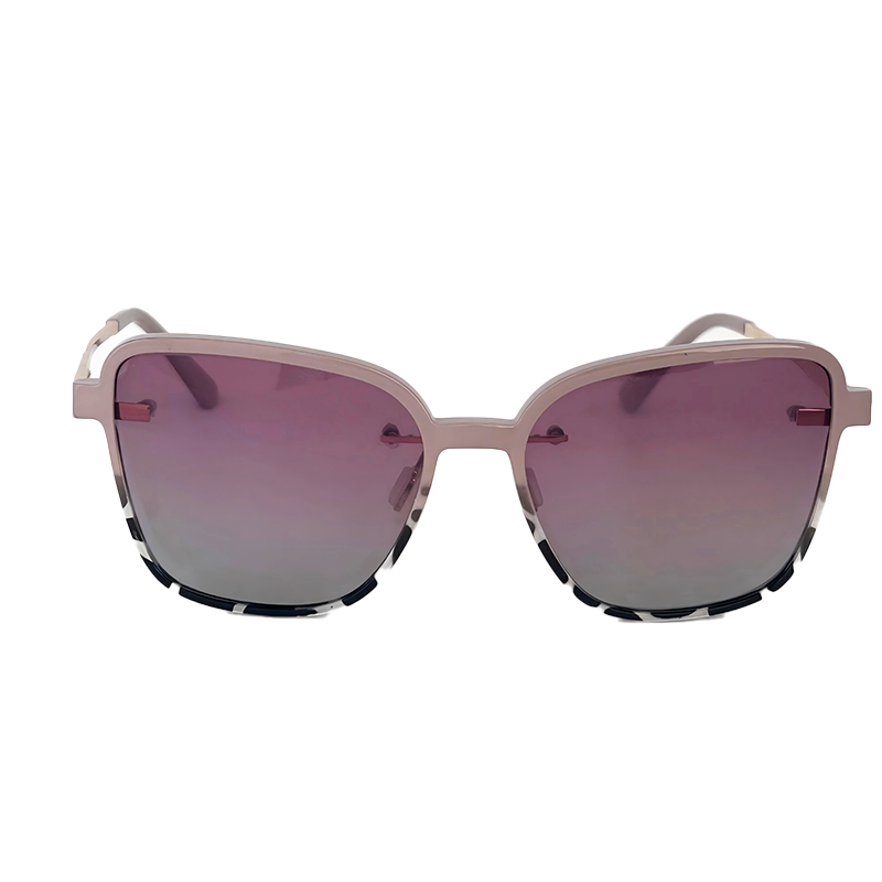 OpteLux OGD7107 front view of blush-to-smoke gradient magnetic sunglasses clip