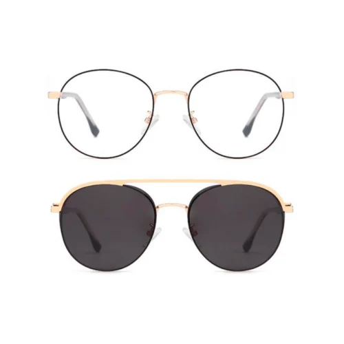 Gold OGD707 polarized round sunglasses with charcoal lenses