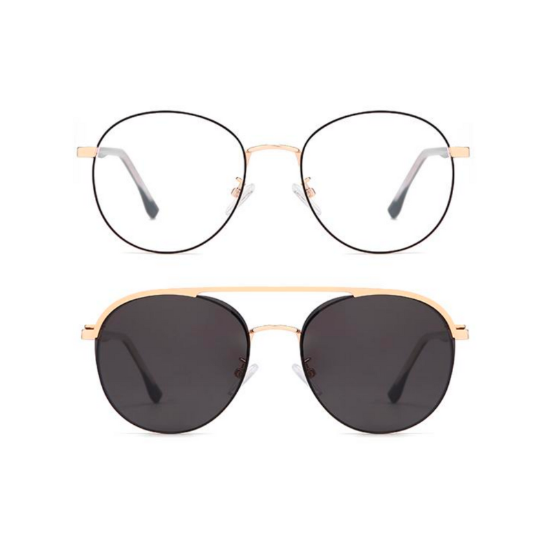 Gold OGD707 polarized round sunglasses with charcoal lenses