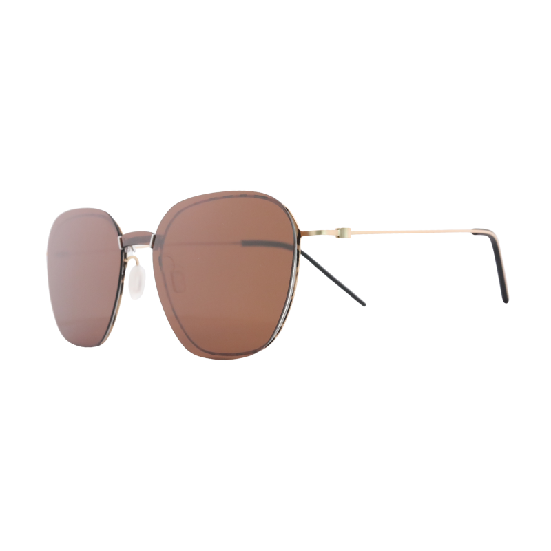Titanium clip on sunglasses with brown polarized lens variant