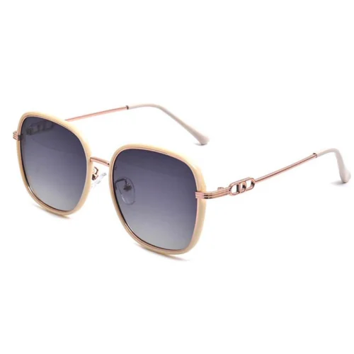 OpteLux OYH1802 oversized square glasses in soft beige and rose-tone metal