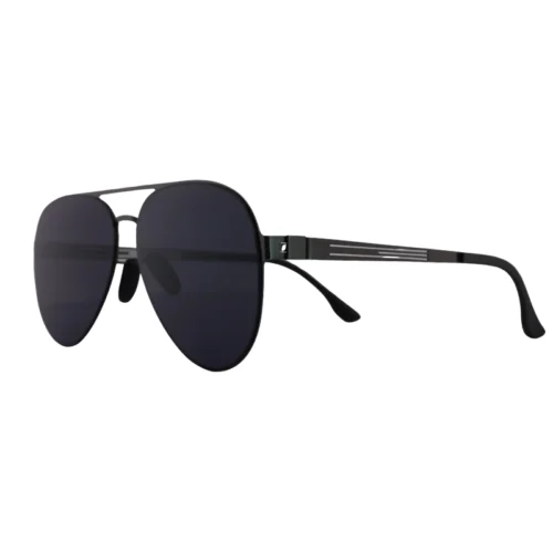 OpteLux OYH6802C1 Polarized Aviator Sunglasses – Angled Matte Alloy Frame