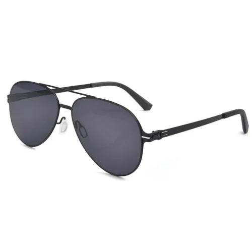 OpteLux OYH6821 matte black polarized aviator sunglasses with dark smoke lenses