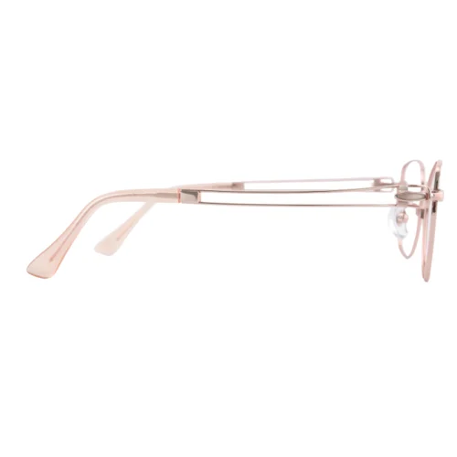 OpteLux Rose Gold Titanium Eyeglasses Frame – Lightweight Butterfly Design