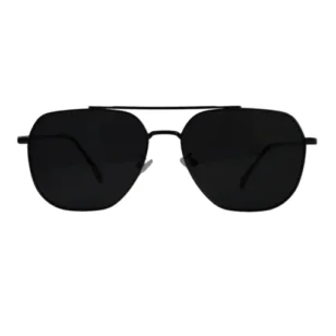 OpteLux OYH1809 aviator sunglasses in matte black with solid black lenses, front view