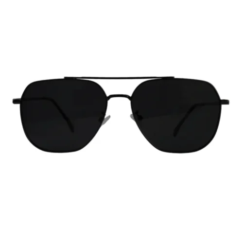 OpteLux OYH1809 aviator sunglasses in matte black with solid black lenses, front view