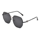 Front view of OpteLux OYH1810 polarized titanium sunglasses with gradient lenses