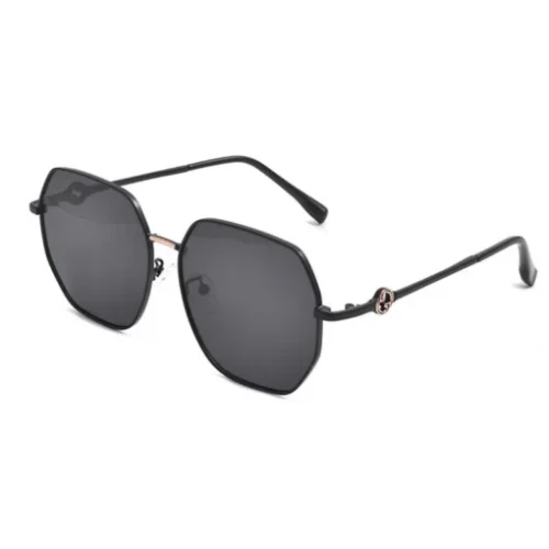 Front view of OpteLux OYH1810 polarized titanium sunglasses with gradient lenses