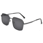 OpteLux OYH1812 polarized pilot sunglasses – front view showing square aviator design in graphite grey with precision metal frame.