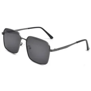 OpteLux OYH1812 polarized pilot sunglasses – front view showing square aviator design in graphite grey with precision metal frame.