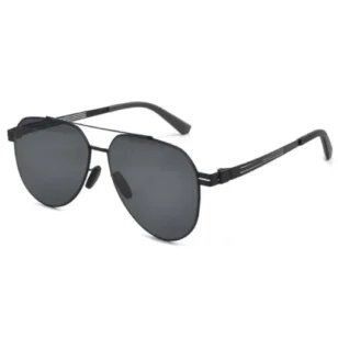 OpteLux OYH6810 Polarized Aviator Sunglasses front view in matte black finish