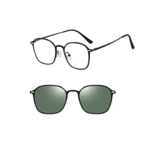 Black frame + dark green polarized magnetic clip-on lenses | OGD7033