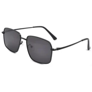 OpteLux OYH1811 black square sunglasses with ultra-light metal frame