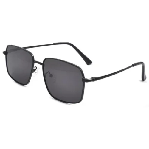 OpteLux OYH1811 black square sunglasses with ultra-light metal frame