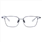 Front view of Optelux ONC7C2 titanium square glasses with deep-toned front and ultra-thin temples