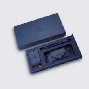 OpteLux Premium Leather Glasses Case Gift Box in Executive Navy – Luxury Packaging Box Only