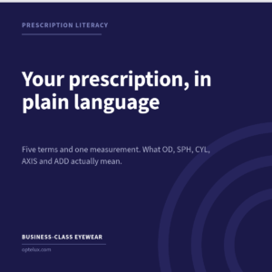 How to read your eyeglass prescription - OpteLux guide to OD, OS, SPH, CYL, AXIS and ADD